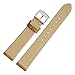 WOCCI 18mm Vintage Leather Watch Band for Men and Women, Silver Buckle (Tan)