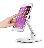 AboveTEK Stylish Aluminum Tablet Stand, Cell Phone Stand, Folding 360&deg; Swivel iPad iPhone Desk Mount Holder fits 4-11" Tablets/Smartphones for Kitchen Bedside Office Table POS Kiosk Reception Showroom