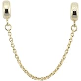 ARTCHARM .925 Sterling Silver Stopper Safety Chain Bead Charm for European Charm Bracelets