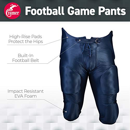 image for Cramer Football Game Pants, 7 Pads with Hip, Tailbone, Thigh, and Knee