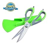 Premium Multifunction Kitchen Scissors Heavy Duty and Ultra Sharp Stainless Steel Blades Kitchen Shears with 100% Satisfaction & Money Back Guarantee by Wellehomi