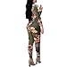 Joseph Costume Women's Sexy Floral Deep V-Neck Long Sleeve Bodycon Long Pants Jumpsuit Rompers