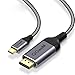 USB C to Displayport Cable,QGeeM 4ft 4K@60HZ Thunderbolt 3 to Displayport Cable Compatible with MacBook Pro 2018/2017, ipad pro 2018,Surface Book 2,Dell XPS Sumsang Galaxy S9 S10 Note 9 dex etc(1.2M)