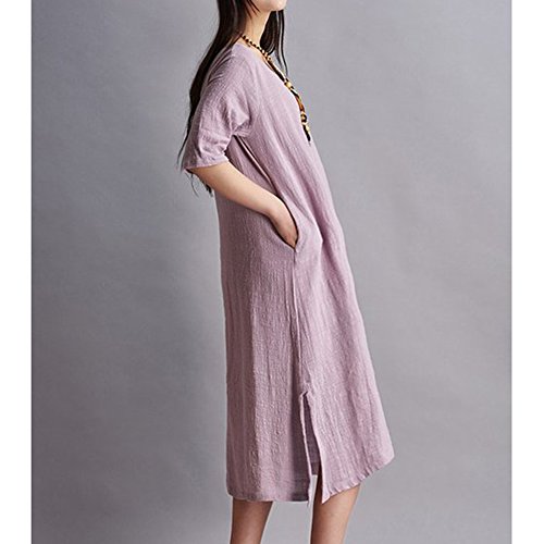 Asher Womens Solid Shift Half Sleeve Petticoat Linen Long Casual |  Desertcart Barbados