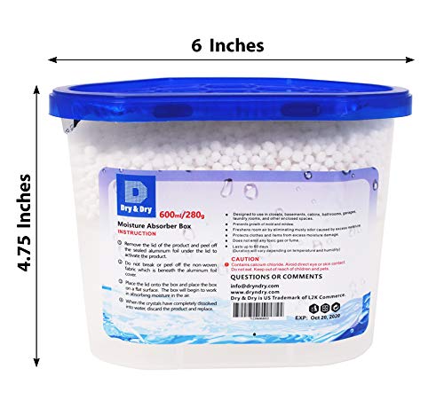 Dry & Dry [2 Packs] [Net 10 Oz/Pack] Premium Moisture Absorber to Control Excess Moisture, Mold, and Mildew for Basements, Closets, Bathrooms, Laundry Rooms. No More Damp, Mold - Thumbnail 4