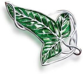 Lord of The Rings Elven Leaf Brooch Necklace,Green Leaf Pendant Necklace