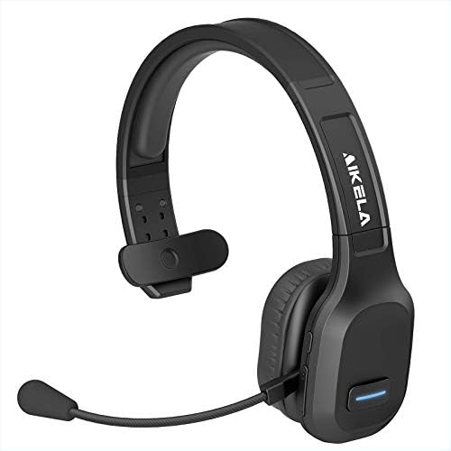 AIKELA Bluetooth Headset with Microphone,Trucker Bluetooth Headset 5.0 Wi-fi Noise Cancelling On Ear Headphones with Mute Button,30Hrs Clear Speak Time for Cell Telephone Pc Pill Workplace Skype