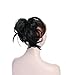 Onedor 12 inch Premium Synthetic Adjustable & Customizable Updo Style Ponytail Hair Extension with Clip on Claw Attachment (1# - Off Black)