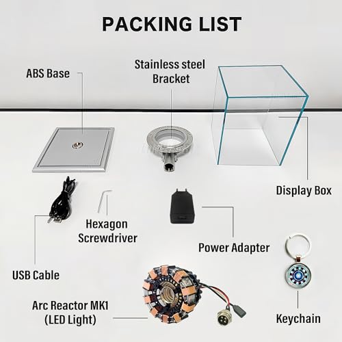 Lonyiabbi Reactor ARC MK1 a Escala 1:1, Luz LED USB con Sensor de Vibración, Sin Montaje, Incluye Vitrina
