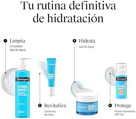 Hydro Boost Routine, pack com Gel de Água Hidratante Facial (50 ml) e Contorno Ocular Anti-fadiga (15 ml), conjunto com Ácido Hialurónico para 72 horas de hidratação