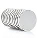 Super Magnet Neodymium Rare Earth Strongest Grade N52 NdFeB Permanent Nickel Coated Disc Magnets, 8.8lbs Pull Force, 1.26”DX0.08’’H, Set Of 12