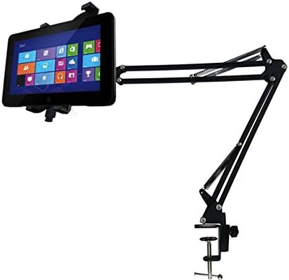 Aluminum Arm Tablet Stand Hands Free Desk Holder 360 Swivel Foldable Easy-lock Padded Telescopic Rack Mount for iPad Air Mini Samsung Galaxy 7-10inch Tablet