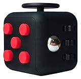 Ratoop Fidget Cube Relieves Stress and Anxiety Attention Toy for Work/Class/Home, Black/Red