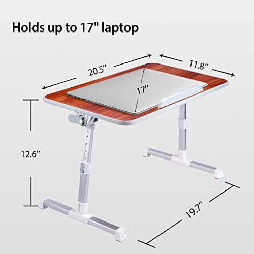 Neetto Laptop Height Adjustable Bed Table, Portable Lap Desk with