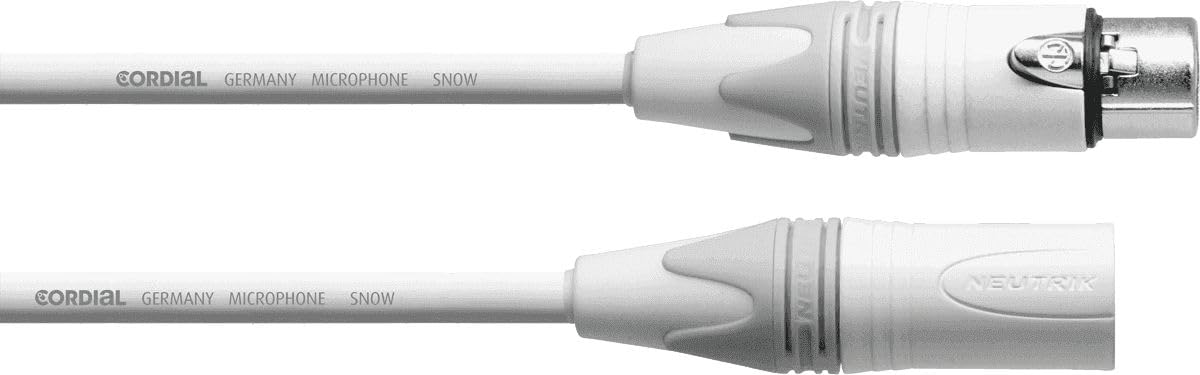 Cordial Encore Snow White 3m Straight to Straight Instrument and Guitar Cable