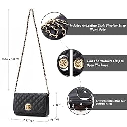 BOYATU Quilted Crossbody Bags for Women: Genuine