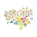 Wooden Peg Puzzle for toddlers - 3 Piece puzzle set for kids - Alphabet ABC, Numbers and Shapes Toy - Perfect pegged puzzles for kid learning letters, number, shape board puzzles for toddler ages 3+