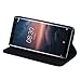 32nd Classic Series - Real Leather Book Wallet Case Cover for Nokia 8 Sirocco (2018), Real Leather Design with Card Slot, Magnetic Closure and Built in Stand - Black