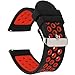 Universal 18mm 20mm 22mm 24mm Width Silicone Watch Band Replacement, Quick Release Rubber Watch Bands for Men & Women (22mm, Black-Red)