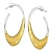 Silpada 'Good Vibes' Crescent Hoop Earrings in Sterling Silver & Brass
