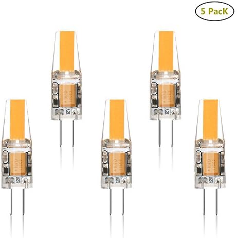 SHKNH G4 Bi-Pi Base 12V Led Light Bulb 2W,20W Halogen Replacement Lights, 260Lm,For Chandeliers, Under Cabiner Puck Light, Outdoor Landscape Lighting, Pack of 5