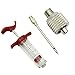 HeroNeo BBQ Tool Cook Meat Marinade Injector Flavor Syringe For Poultry Turkey Chicken Grill Cooking With 2pcs needle tips (Red)