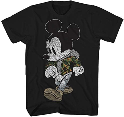 DisneyMickey Mouse Camo Distressed Camouflage Adult Mens Graphic T-Shirt
