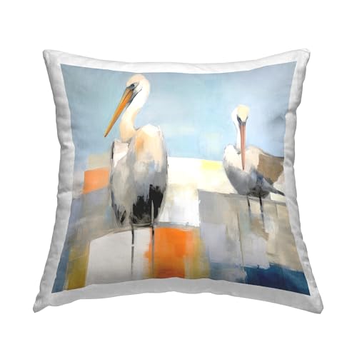 Stupell Industries Nautical Pelicans Abstract Indoor Printed Throw Pillow, 18 x…