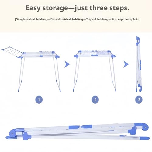 REOCLE Foldable Clothes Drying Rack with Adjustable Wings | Indoor & Outdoor Use, For Towels & Bedding, Laundry Stand, Portable Design