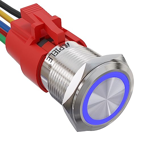 DollaTek 19mm 12V Interruttore Momentaneo Interruttore A Pulsante - Foto 4