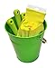 G & F Products JustForKids Garden Tool Set - Green Metal Pail with Real Mini Shovel, Rake & Cultivator, Wooden Handles, Perfect for Outdoor Play, Gardening Fun, and Educational Activities for Kids