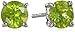 Amazon Collection Sterling Silver Round Peridot Earrings