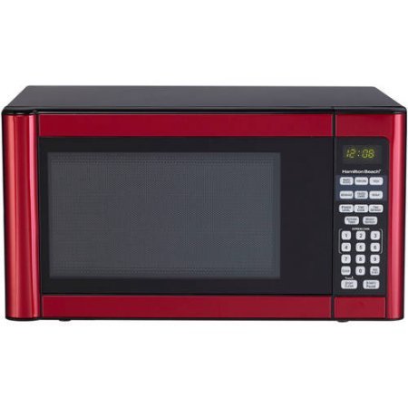 Hamilton Beach 1.1 cu ft Microwave, Features 10 power levels and several one-touch cooking (Red) - Thumbnail 3