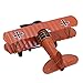 Vintage Airplane Model Metal Handicraft, Wrought Iron Aircraft Biplane, for Photo Props/Christmas/Home Decor/Ornament (Orange)
