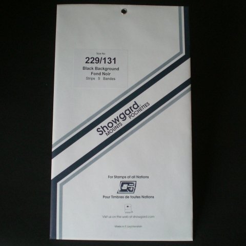 Showgard Pre-cut Black Stamp Mounts Size 229/131