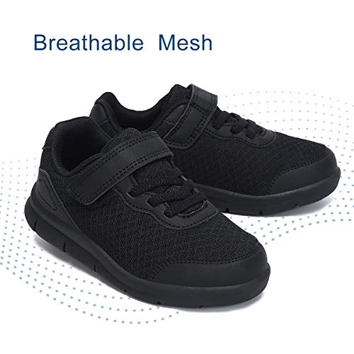 Nihaoya Kids Sneakers Boys Comfort Tennis Walking Shoes Breathable Athletic Running Trainers Black 6 Toddler