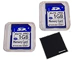 2 Pack of 1GB SD Memory Card, 1 GB Secure Digital Flash Memory Cards Pack of 2 with Memory4You (tm) Microfiber Cleaning Cloth