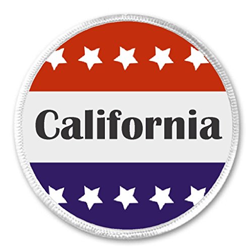 California (CA) Red White Blue Stars 3" Sew On Patch State Pride Support