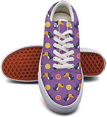 hjkggd fgfds Casual Toukan And Citrus Lemon Slice Womens Ladies Canvas Shoes