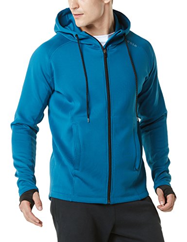 TM-MKJ01-PBL_X-Large Tesla Men's Performance Active Training Full-zip Hoodie Jacket MKJ01