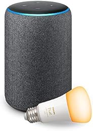 Echo Plus (2nd Gen) with Philips Hue Bulb - Alexa smart home starter kit - Charcoal