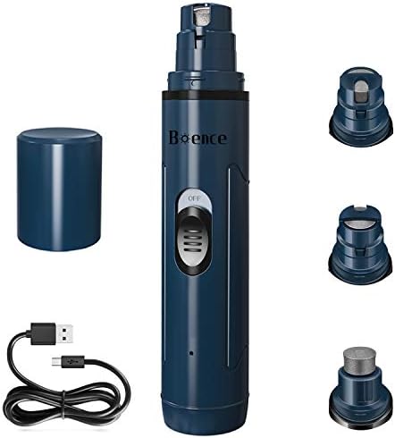 Dog Nail Grinder, Upgraded 2-Speed Electric Pet Nail Trimmer Clippers Painless, Quiet Rechargeable Grooming & Smoothing Claw Care for Small Medium Large Dog/Cat/Bird