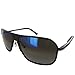 Vuarnet Extreme Unisex VE 7012 Square Polarized Aviator Sunglasses, Matte Black