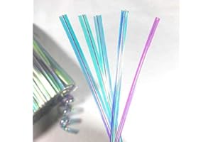 Weststone 100 pcs 4 in Rainbow or Iridescent Color Metallic Twist Ties for Cello Bags in Birthday Party