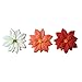Multi Color Poinsettia Christmas Sugar Decorations Cookie Cake Cupcake 12 Count