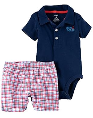 Carter's Baby Boys 2-Piece Polo And Plaid Shorts Set