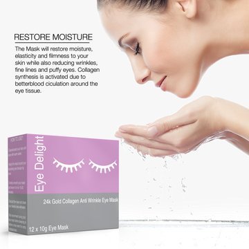 (12 Pairs) Luxury Collagen Eye Masks,Premium Anti Aging Moisturizing Depuffing With Hyaluronic Acid. For Fine Lines,Puffiness&Dark Circles,Cooling Soothe Pads Sheets Hydrating Under Eye Wrinkles