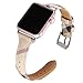Simpeak Comapatible for iWatch Band 42mm 44mm, Genuine Leather Replacement iWatch Wristband Strap with Metal Buckle for iWatch Series 4 3 2 1 Sport and Edition, Slim Design for Women Men, Grid Pattern