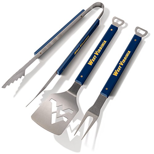 Sportula Spirit Series 3 Piece Barbeque Set, NCAA West Virginia Mountaineers