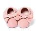 Voberry Baby Boys Girls Soft Soled Tassel Bowknots Crib Shoes PU Moccasins (4~8 Month, Pink)